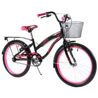 Bicicleta BENOTTO Cross LAYLA R20 1V. Niña Frenos ”V” con Porta Bulto Acero Negro Talla:UN