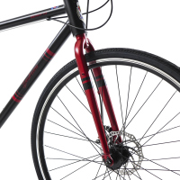 Bicicleta BENOTTO Hibrida DESTREZZA R700C 7V. Shimano Frenos Doble Disco Mecanico Acero Negro/Rojo Talla:51